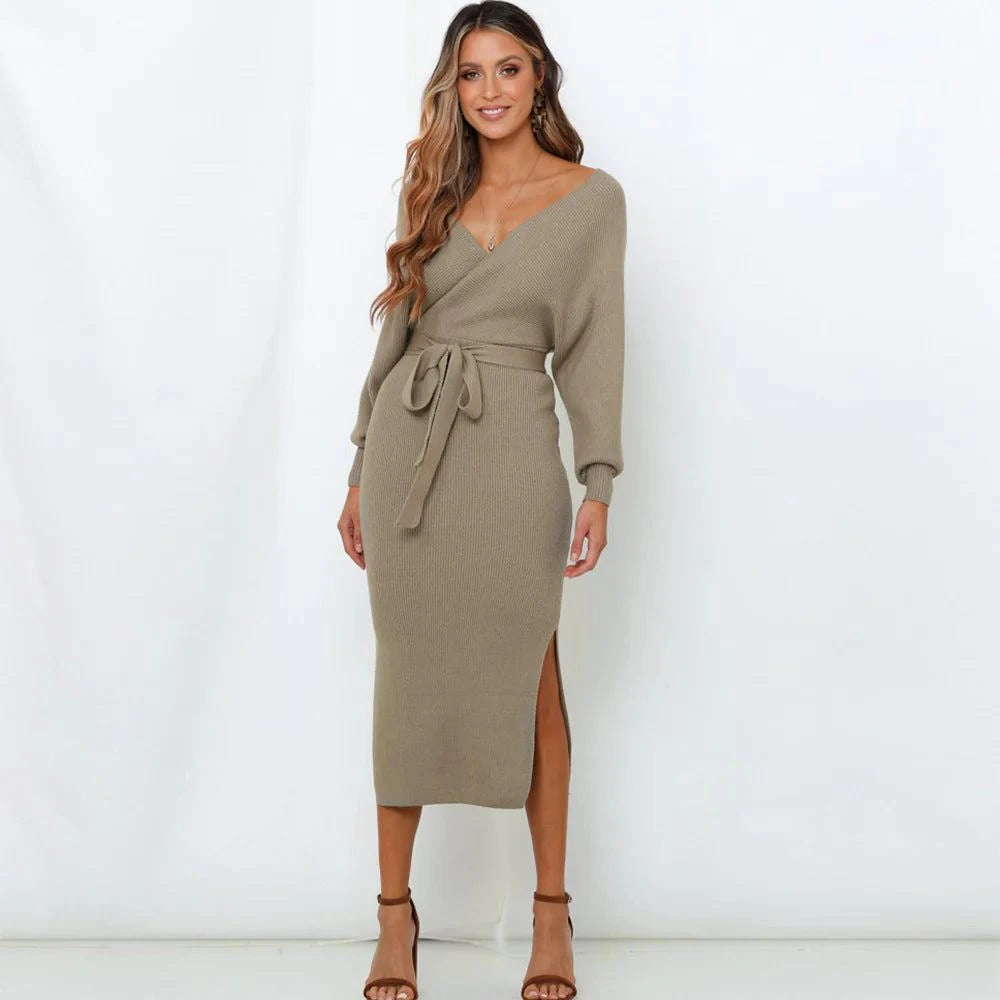 Bell sleeve sweater dress online