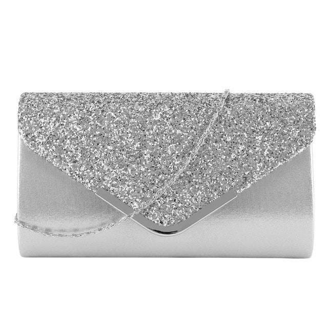 Women’s Satin and Crystal Clutch in 3 Colors - Wazzi's Wear