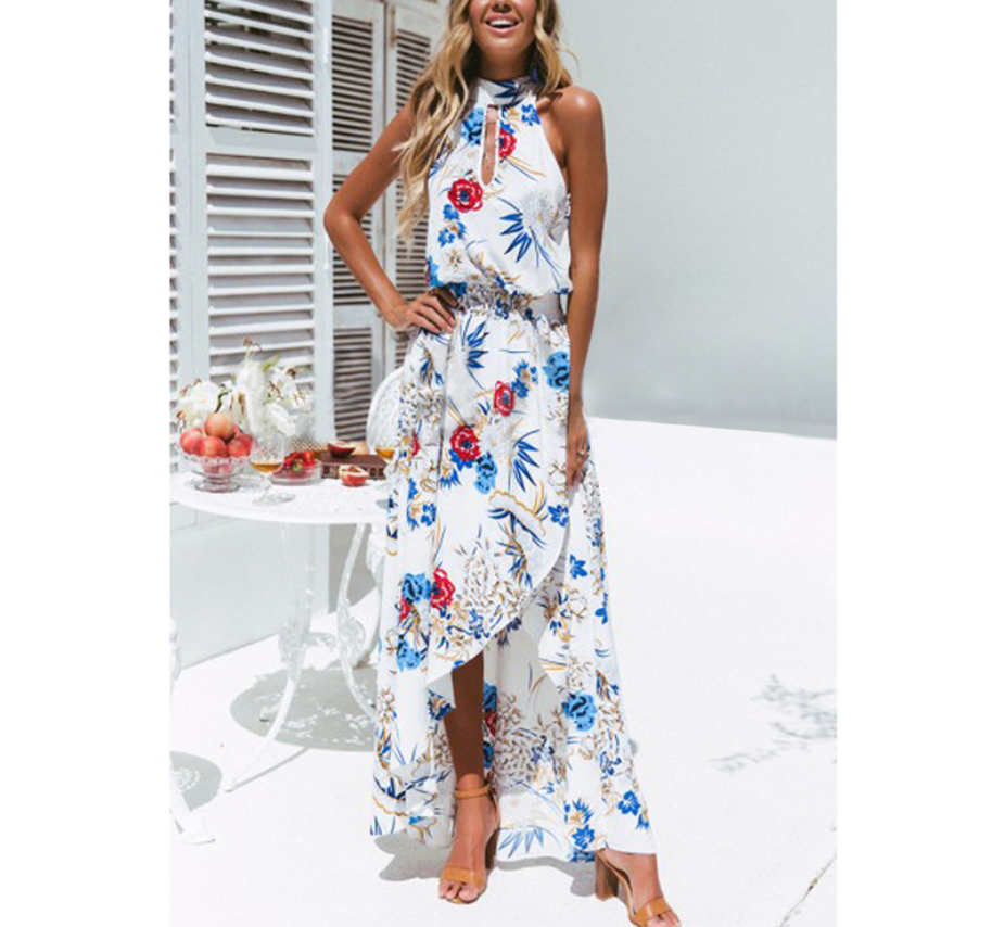 Women's Floral Halter Neck Dress