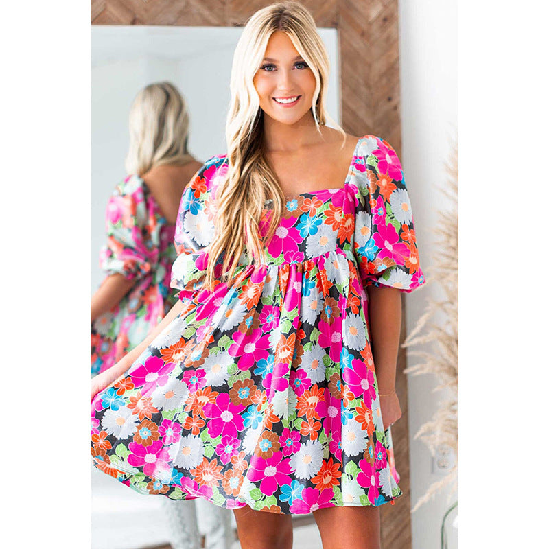 sachin and babi light blue dress Girl's Italian Holiday Puff-Sleeve Dress