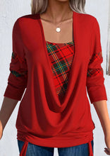 Load image into Gallery viewer, Women’s Christmas Long Sleeve Top with Drop Collar in 2 Colors S-5XL - Wazzi&#39;s Wear