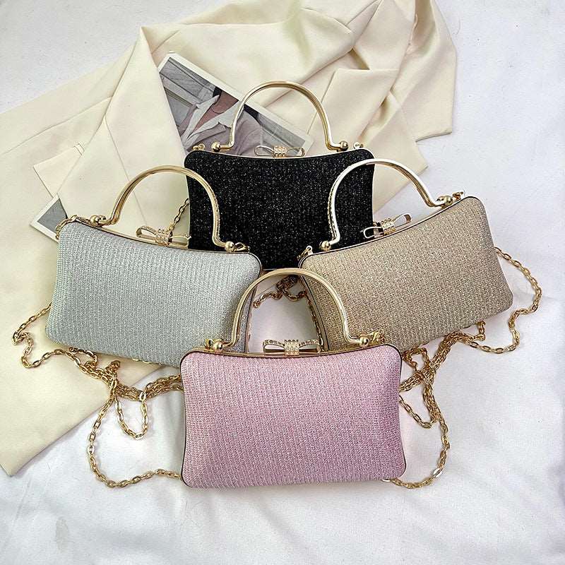Women’s Elegant Hand Bag with Chain Shoulder Strap in 4 Colors - Wazzi's Wear