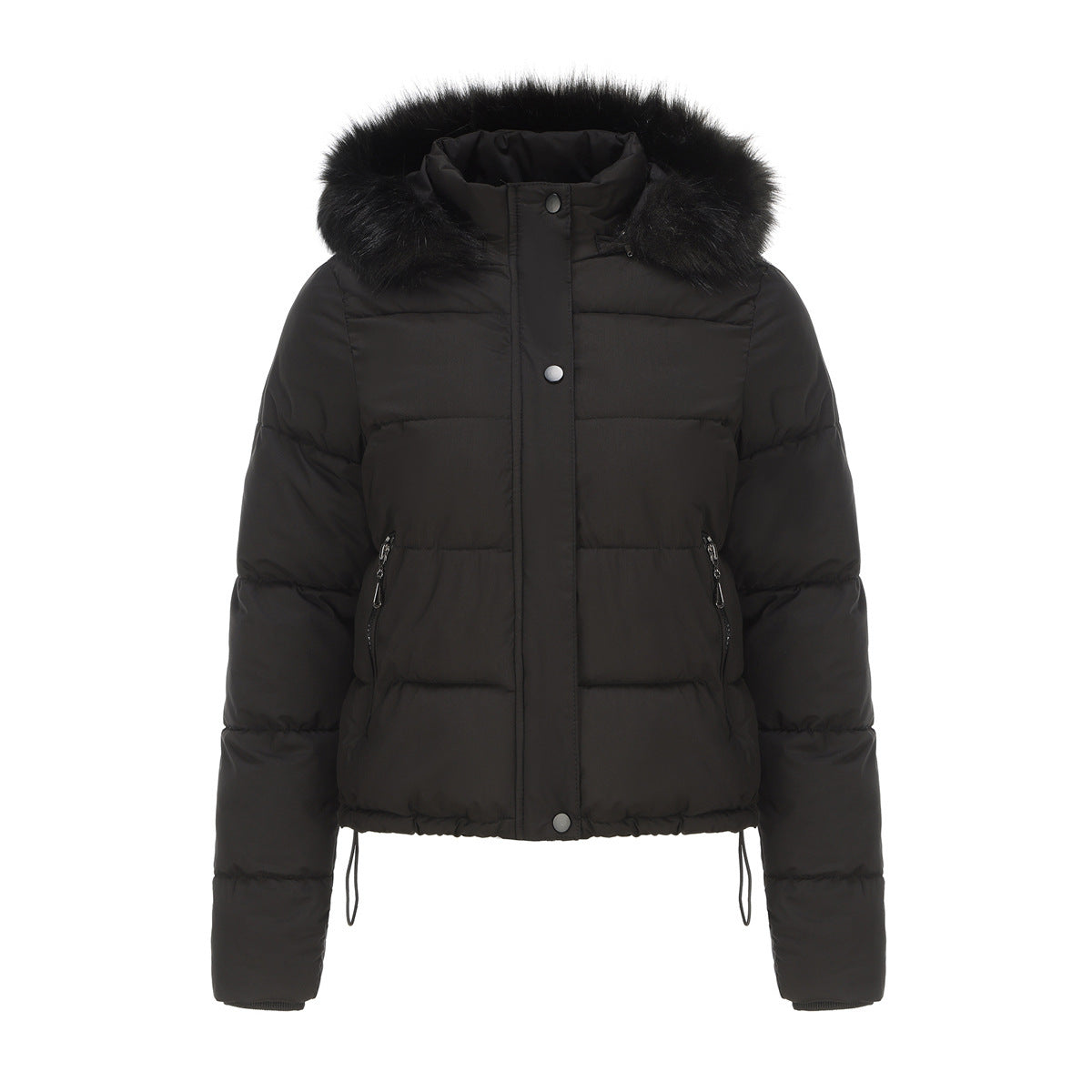 Women’s Bubble Jacket with Detachable Hood and Pockets