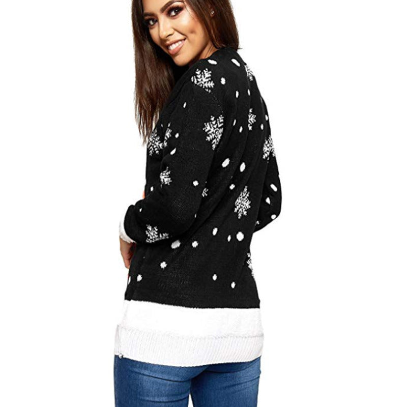 Letter Jacquard Christmas Tree Knitted Pullover Sweater