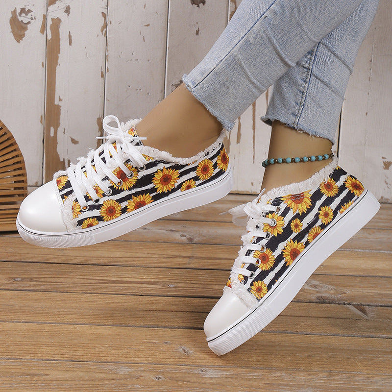 Women’s Patterned Canvas Sneakers - Wazzi's Wear