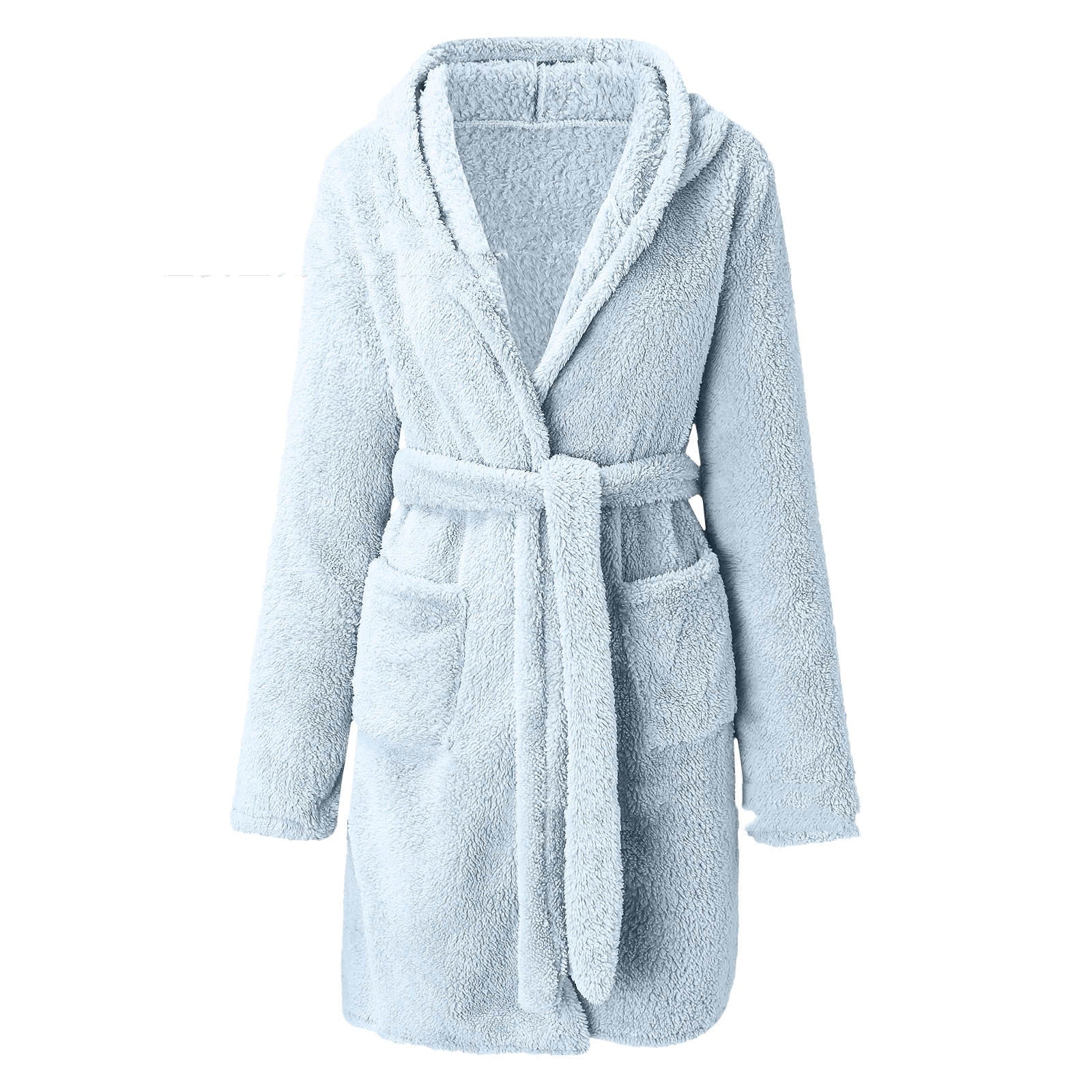 Women’s Plush Long Sleeve Housecoat with Waist Tie in 10 Colors S-XXL - Wazzi's Wear