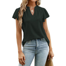 Load image into Gallery viewer, Women’s V-Neck Ruffled Short Sleeve Top in 6 Colors S-2XL - Wazzi&#39;s Wear