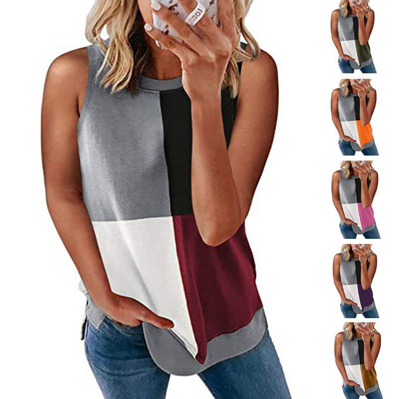 Women's Colorblock Sleeveless Top in 6 Colors S-3XL - Wazzi's Wear