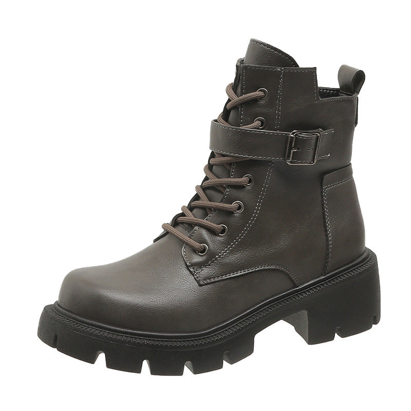 Women’s Chunky Heel Mid-Calf Combat Boots