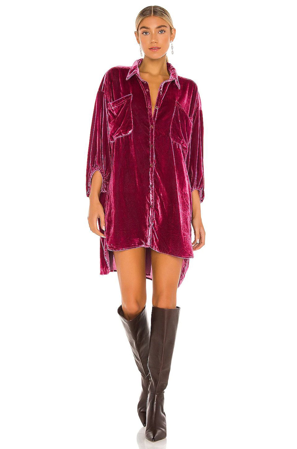 Loose Lantern Sleeve Long Shirt Women's Top
