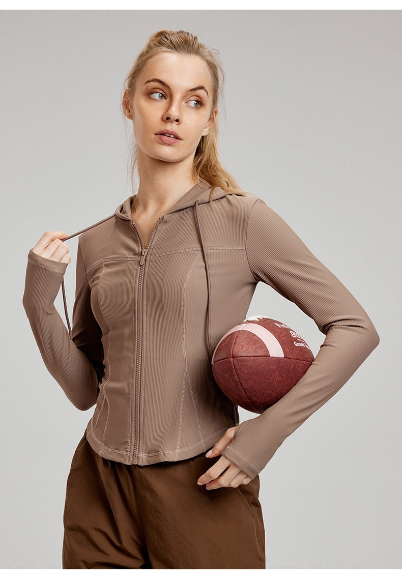 Long Sleeve Yoga Wear Coat Slim Fit Slimming Women