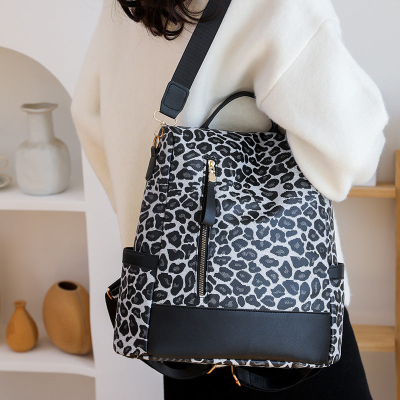 Women’s Waterproof Leopard Print Fashion Shoulder Bag Backpack
