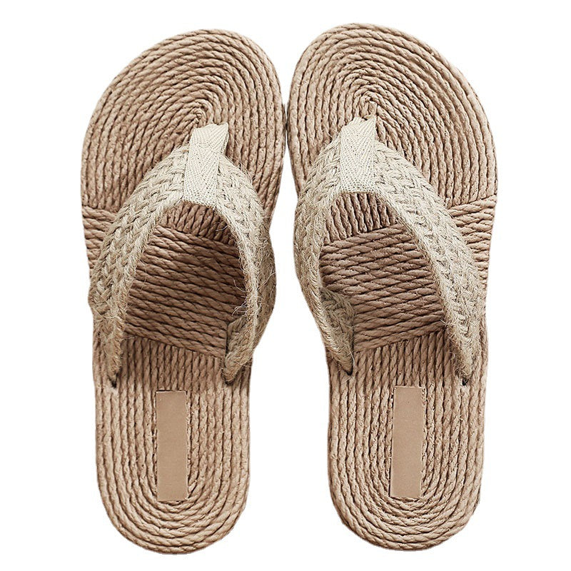 Women's Faux Straw Flip-Flop Beach Sandals