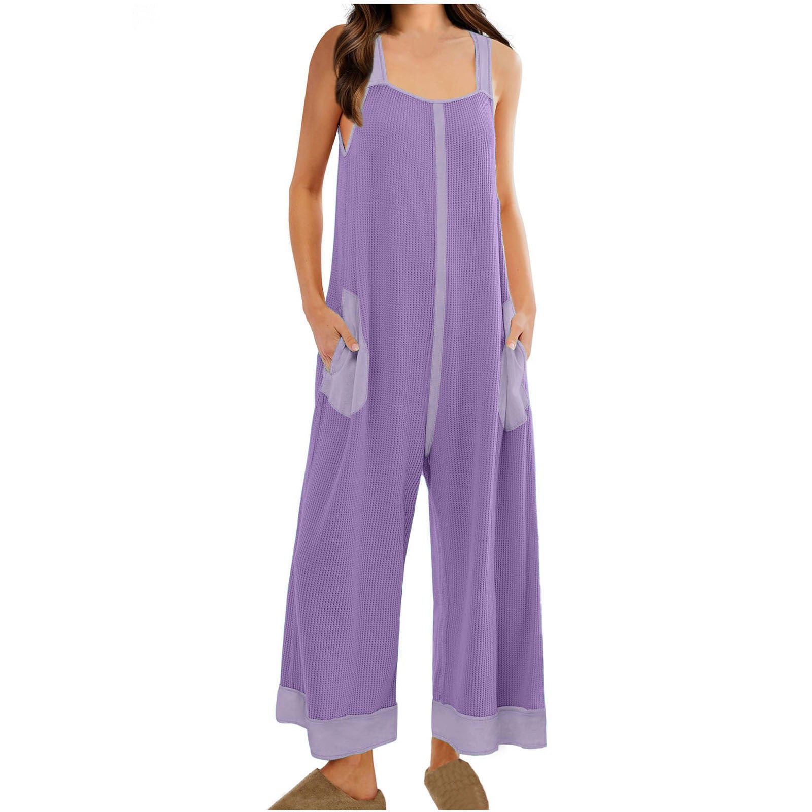 Women's Casual Loose Jumpsuit Sleeveless U-neck One-piece