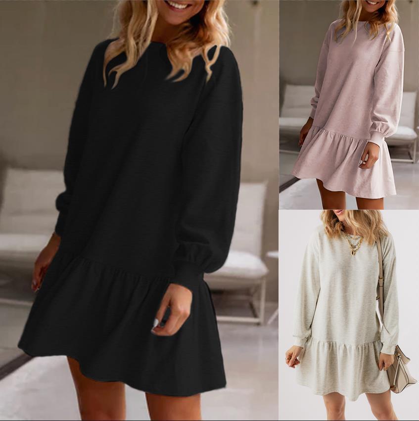 Long Sleeve Sweater Dress Women's Knee-length