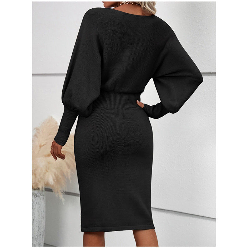 Women’s Long Sleeve Slim-Fit Sweater Dress