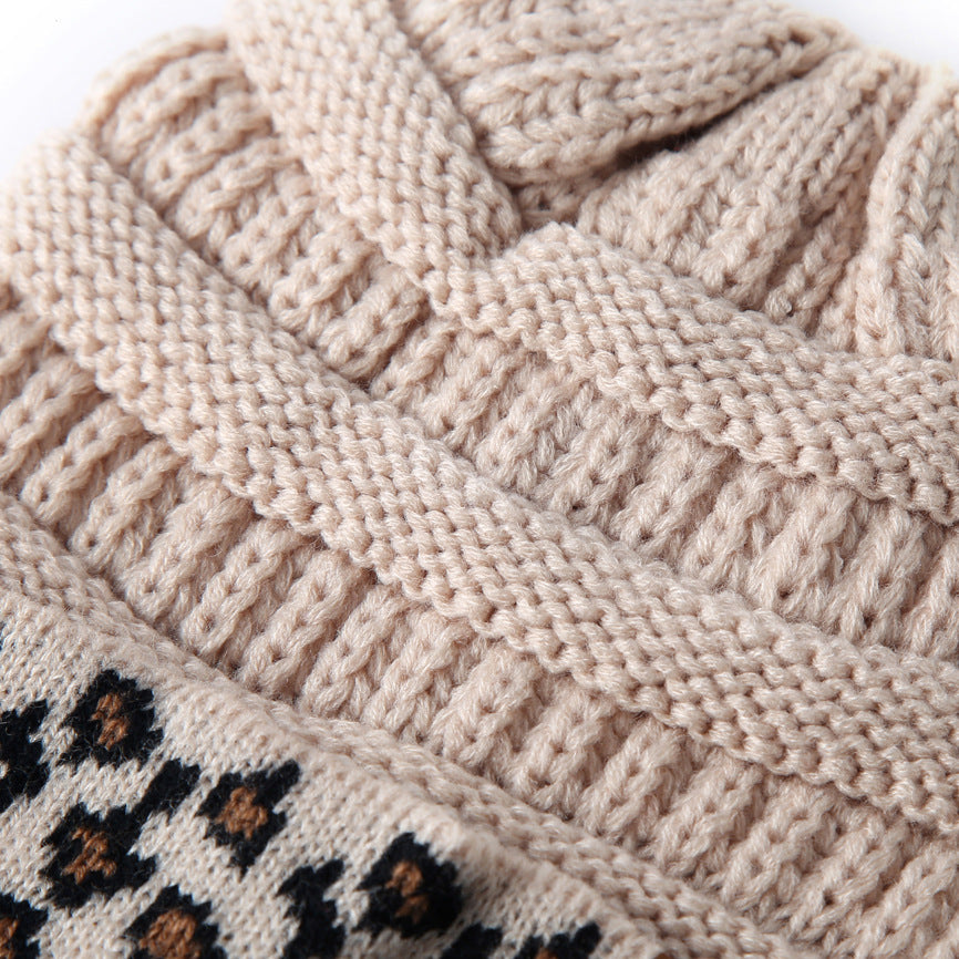 Women's Leopard Print Knit Beanie in 10 Colors - Wazzi's Wear