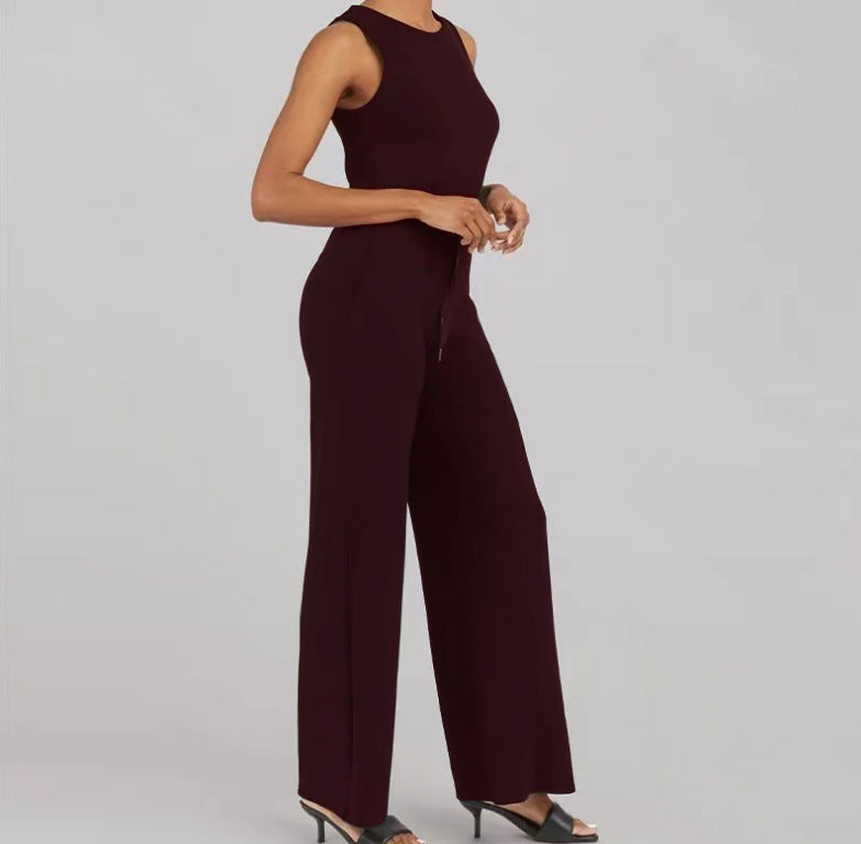 Women’s Sleeveless Wide Leg Jumpsuit with Pockets S-5XL - Wazzi's Wear
