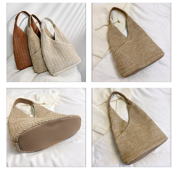 Women’s Woven Straw Tote Hand Bag in 3 Colors