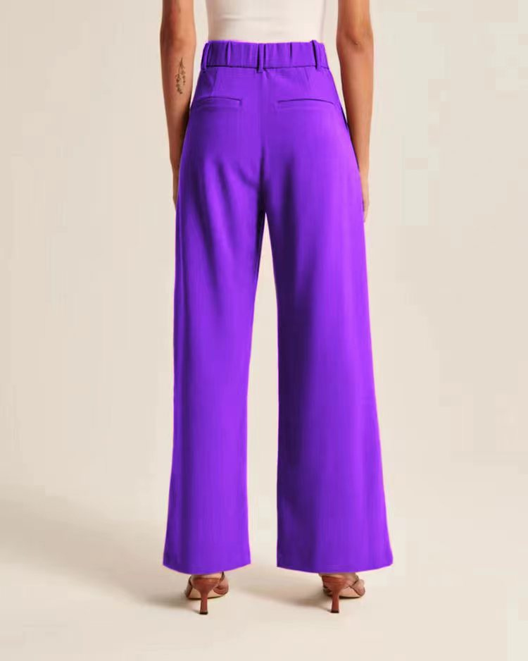 Women’s High Waist Wide Leg Pants With Belt in 8 Colors XS-5XL - Wazzi's Wear