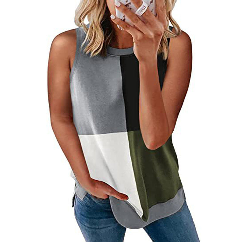 Women's Colorblock Sleeveless Top in 6 Colors S-3XL - Wazzi's Wear