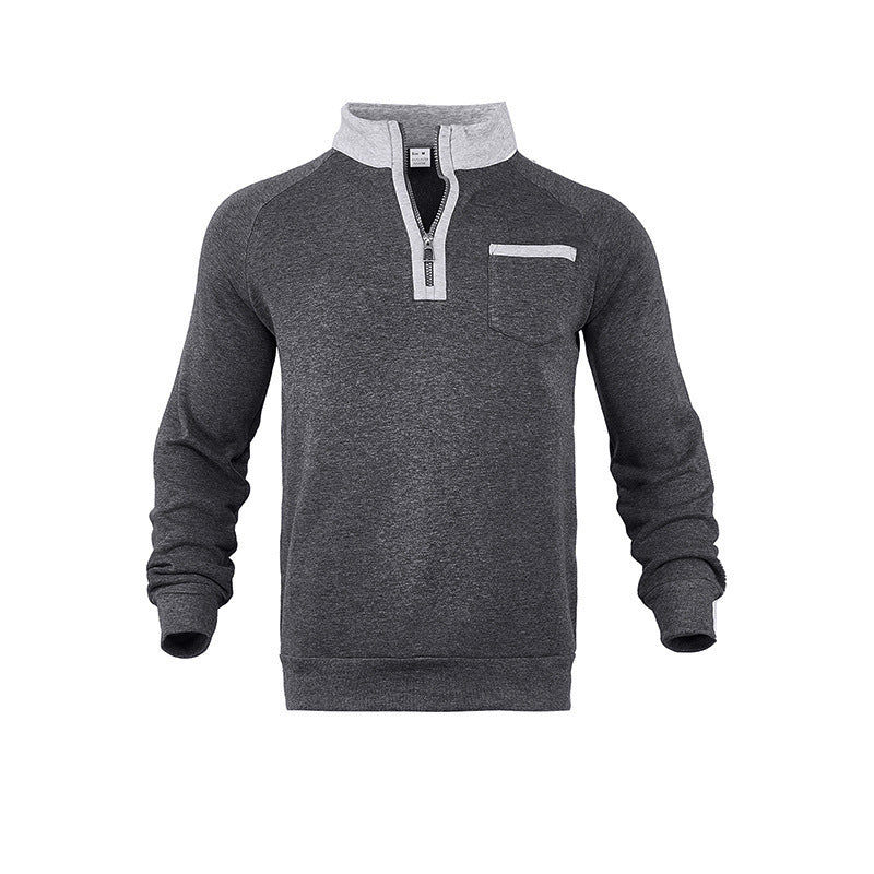 Men's Mock Neck Half Zip Long Sleeve Sweater