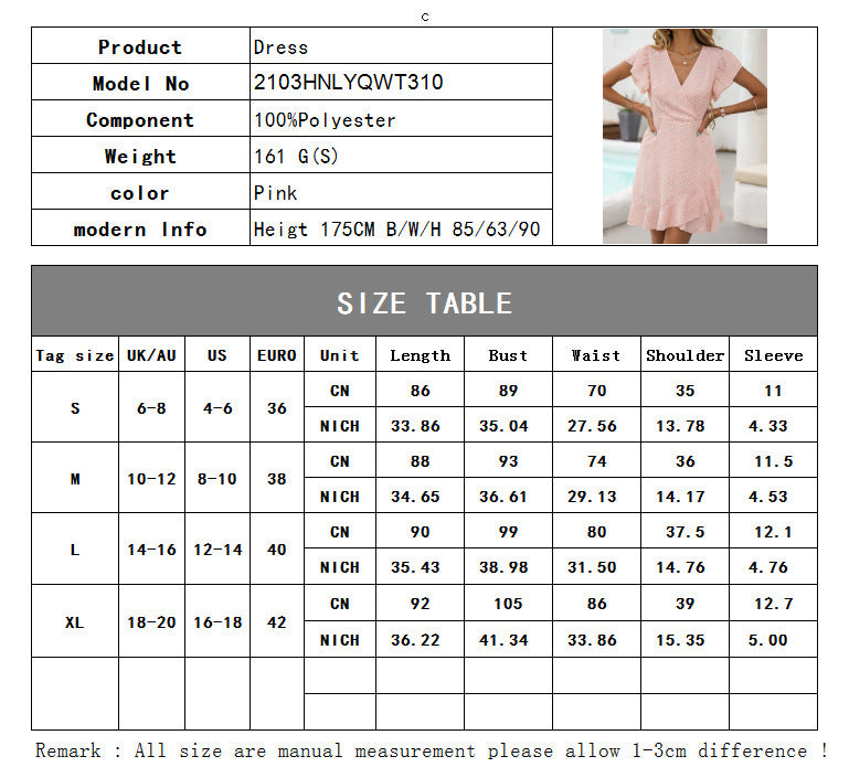 V-neck Slim-fit Slimming Dress For Women