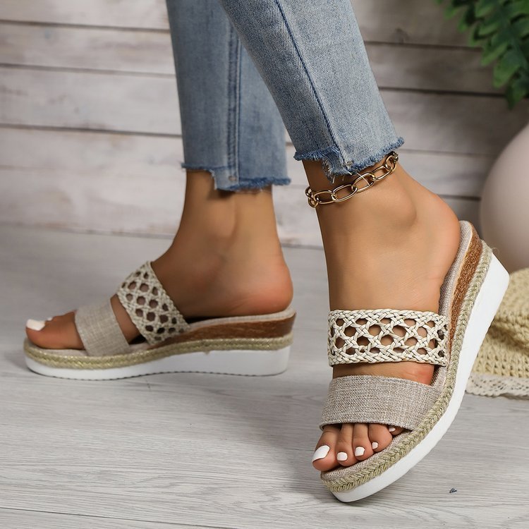 Women’s Wedge Sandals with Braided Strap