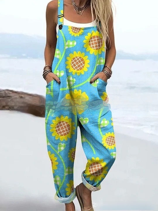 Women's Floral Element Print Fashion Casual Women's Jumpsuit