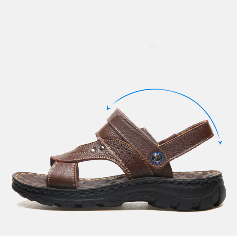 Men’s Leather Sandals with Adjustable Back Strap