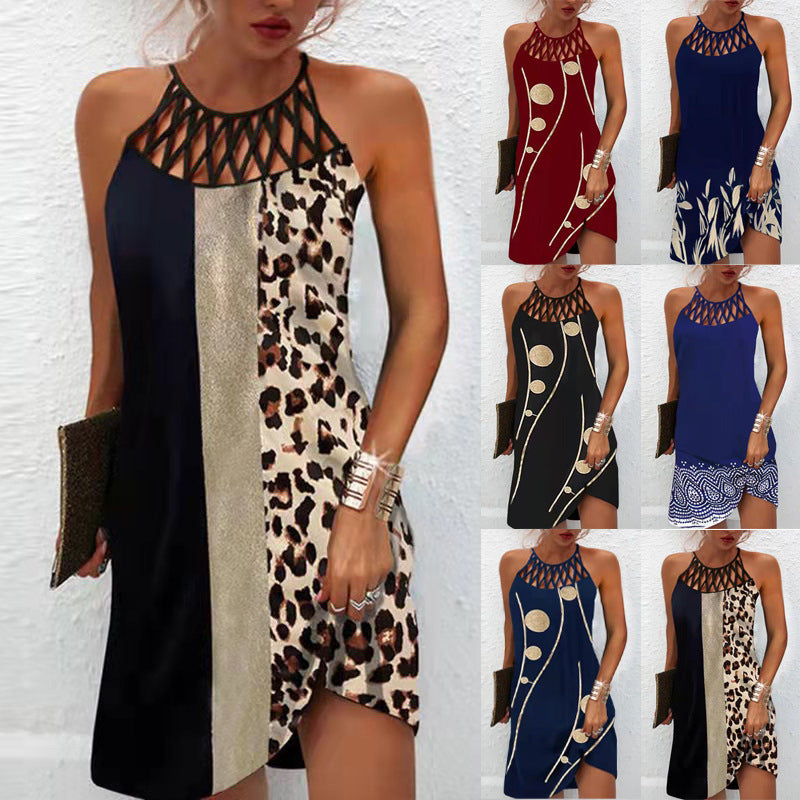 Women’s Sleeveless Halterneck Summer Midi Dress in 14 Patterns - Wazzi's Wear