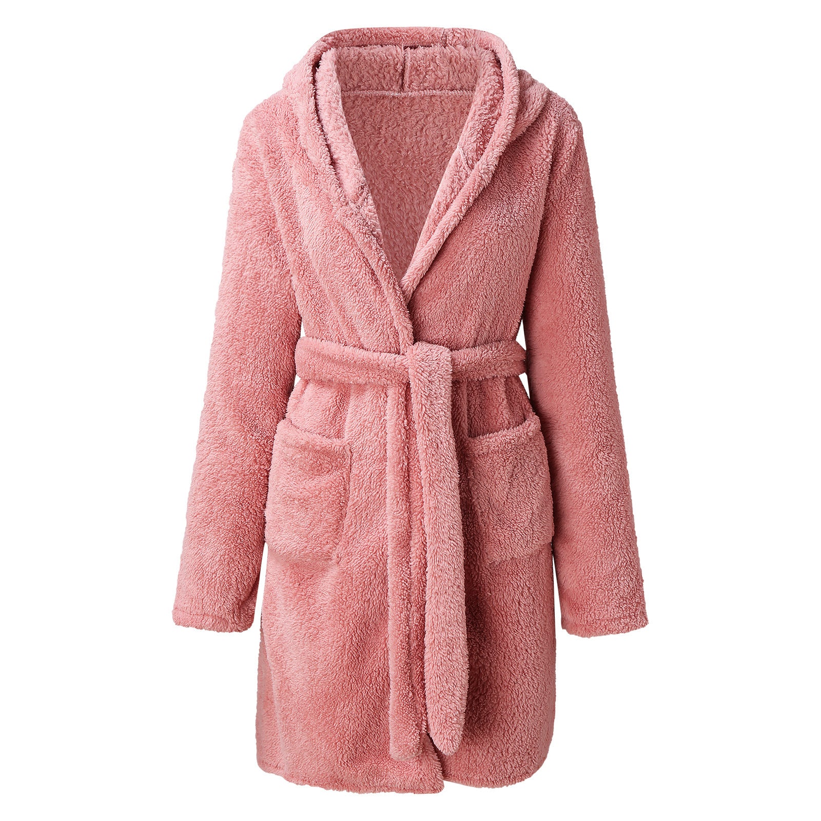 Women’s Plush Long Sleeve Housecoat with Waist Tie in 10 Colors S-XXL - Wazzi's Wear