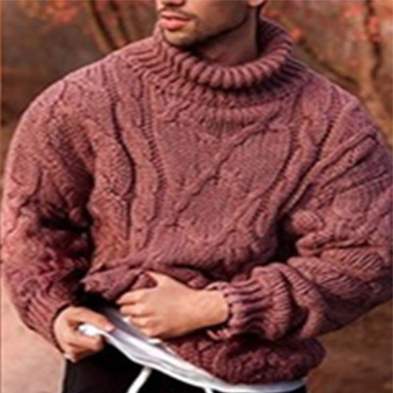 Men’s Long Sleeve Turtleneck Knit Sweater in 4 Colors S-XXL - Wazzi's Wear