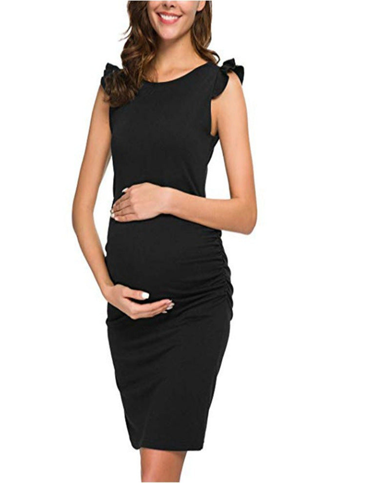 Women’s Maternity Cap Sleeve Midi Dress in 3 Colors S-XXL - Wazzi's Wear