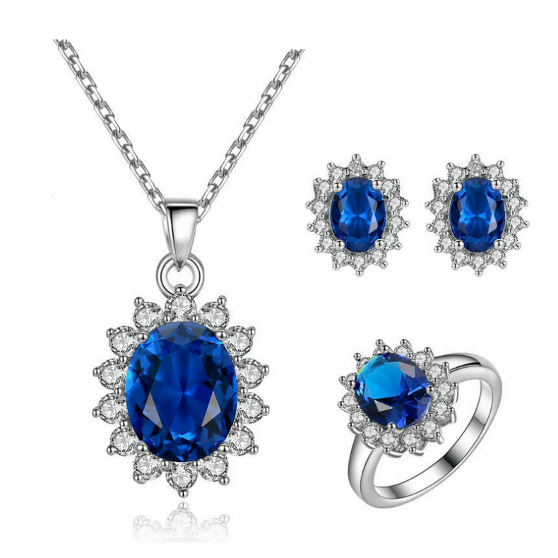 Women’s Sunflower Necklace, Stud Earrings, and Matching Ring Jewelry Set in 2 Colors - Wazzi's Wear