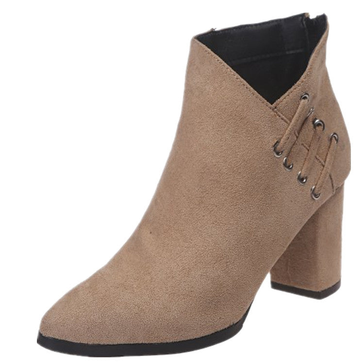 Women’s Wedge High Heeled Suede Boots in 4 Colors - Wazzi's Wear