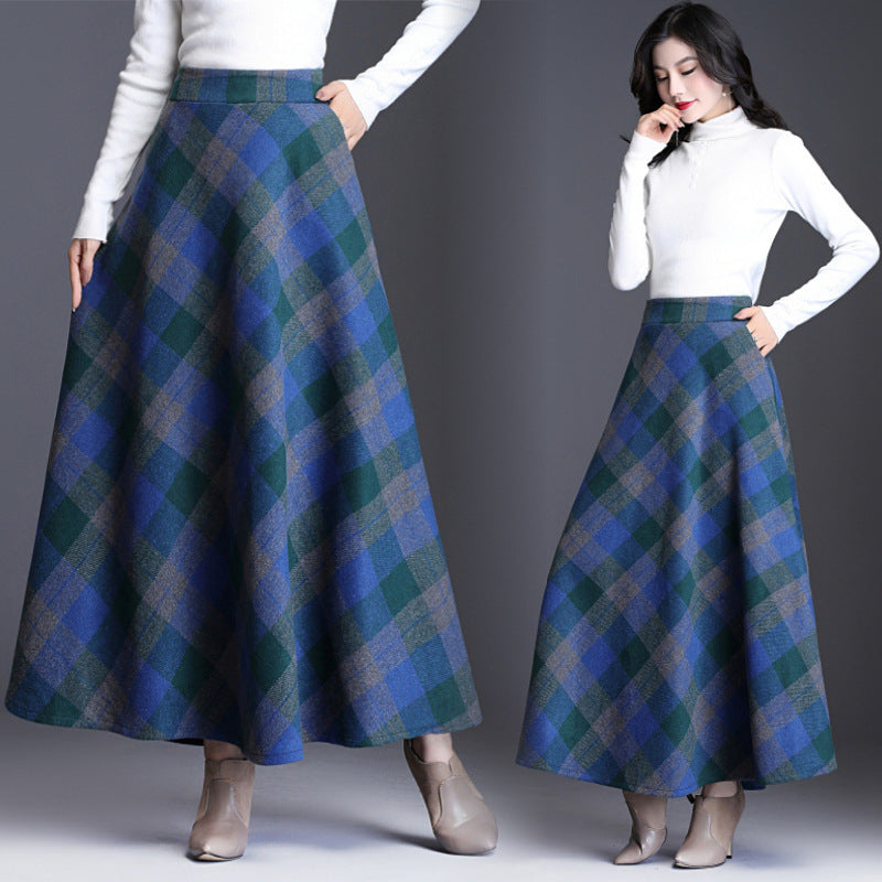 Woolen plaid skirt