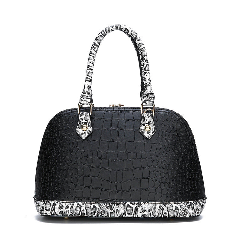 Women’s Snakeskin Leather Handbag in Red or Black - Wazzi's Wear