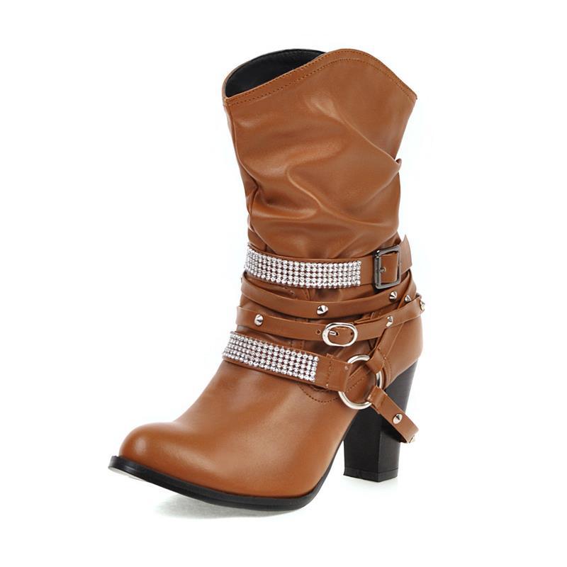 Women's Fashion Martin Boots with Rhinestones in 5 Colors - Wazzi's Wear
