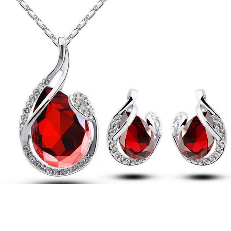Women’s Necklace and Earrings Jewelry Set in 5 Colors - Wazzi's Wear