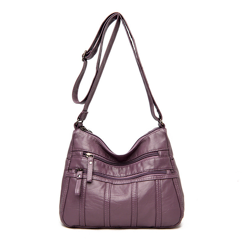 Women’s Soft Leather Messenger Bag in 7 Colors - Wazzi's Wear