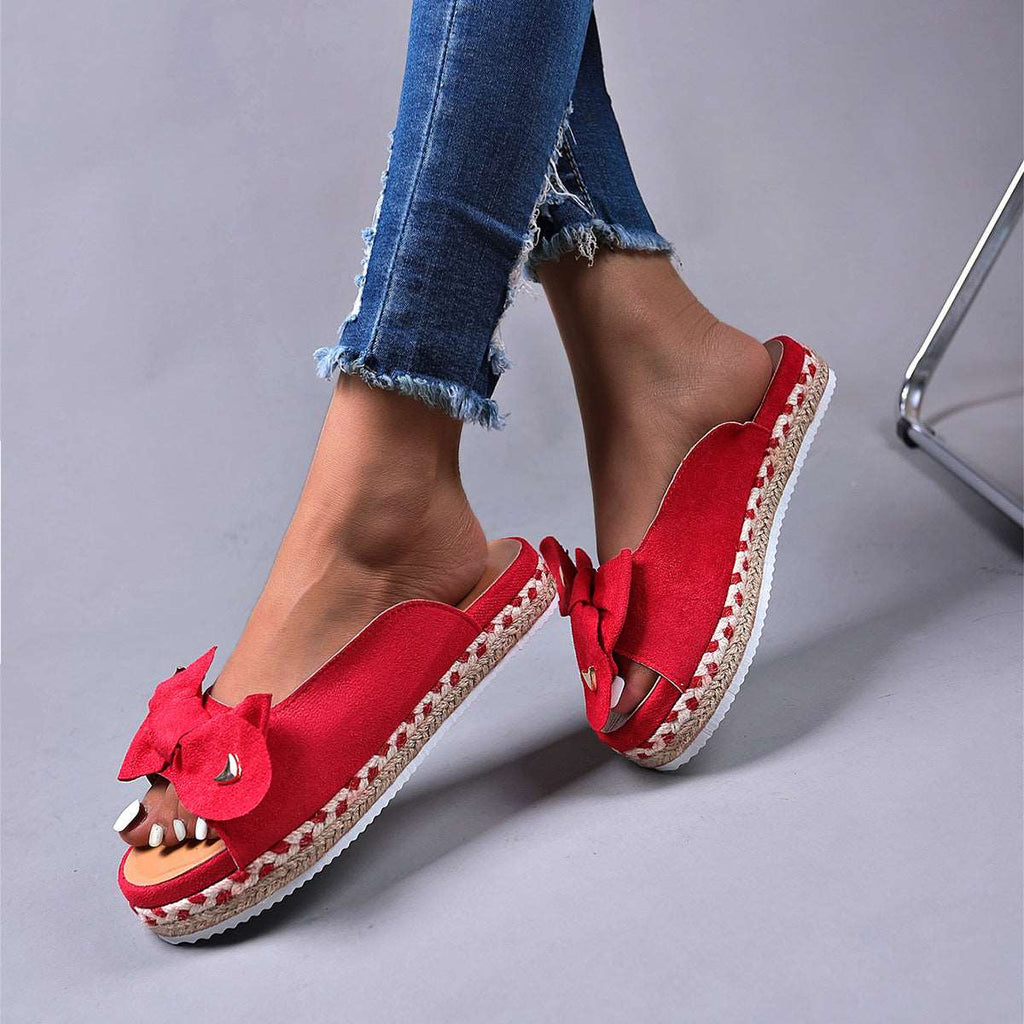 Women's Summer Slip-On Sandals with Bow in 5 Colors