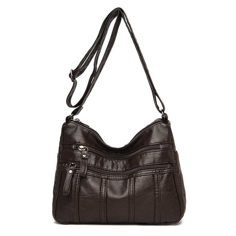 Women’s Soft Leather Messenger Bag in 7 Colors - Wazzi's Wear