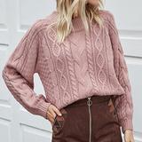 Round neck pullover sweater