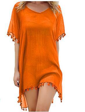 Women’s One Size Fringed Beach Cover-Up in 21 Colors - Wazzi's Wear