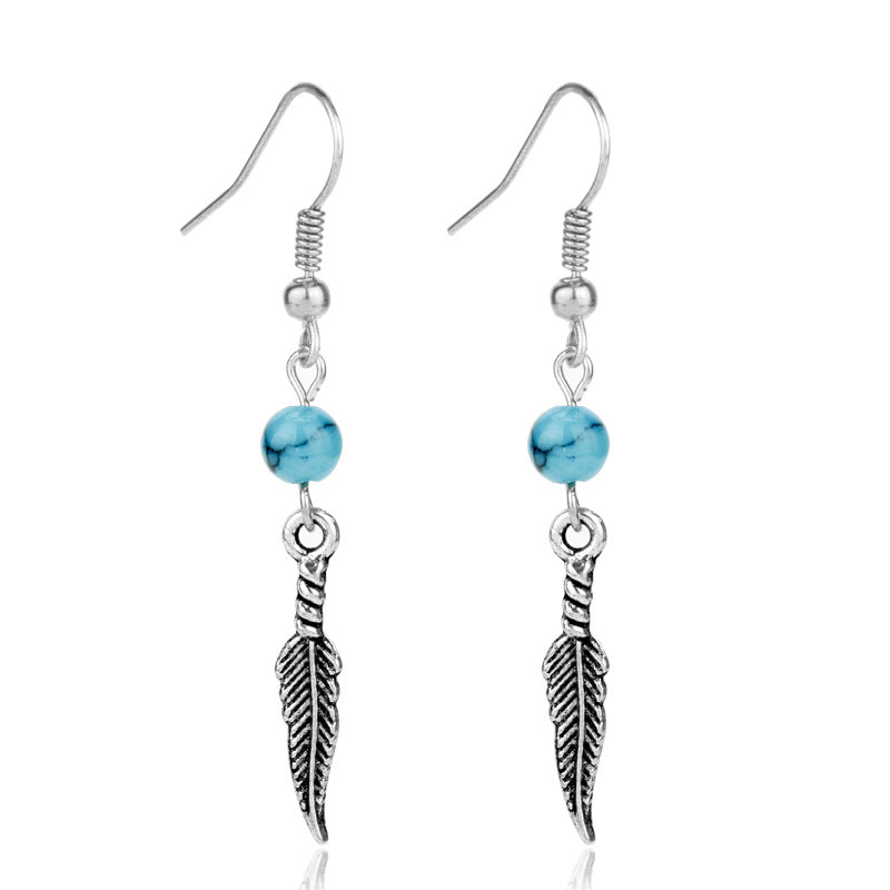 Unisex Ethnic Feather Drop Earrings - Wazzi's Wear