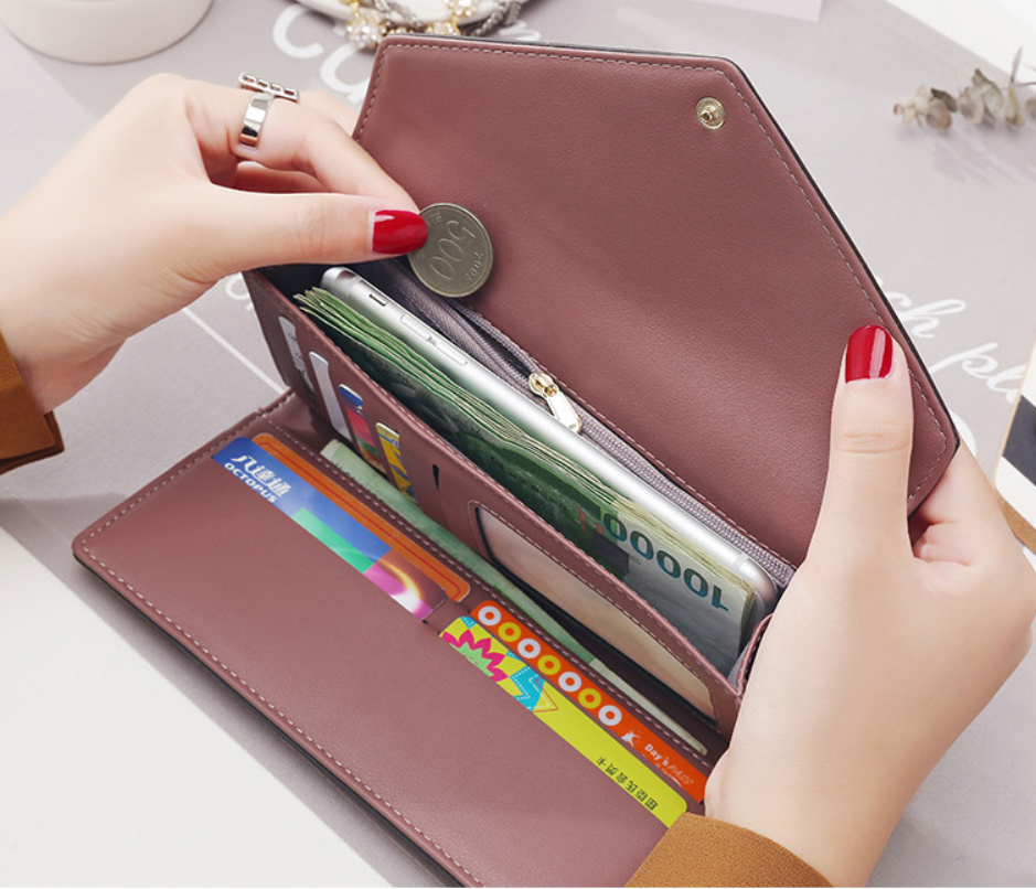 Women’s PU Leather Envelope Wallet in 5 Colors - Wazzi's Wear