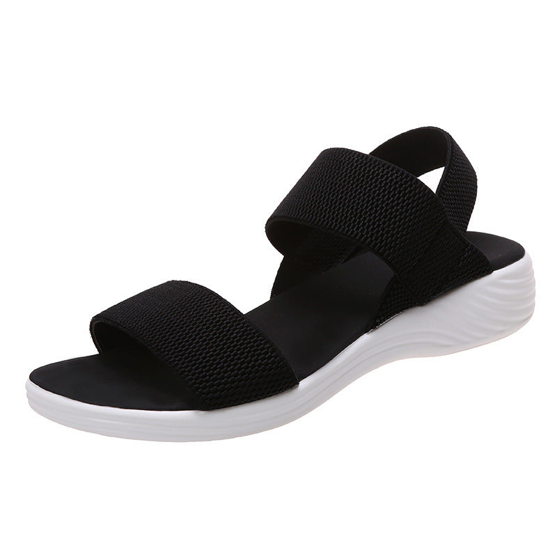 Women’s Wide Strap Flat Sandals with Ankle Band