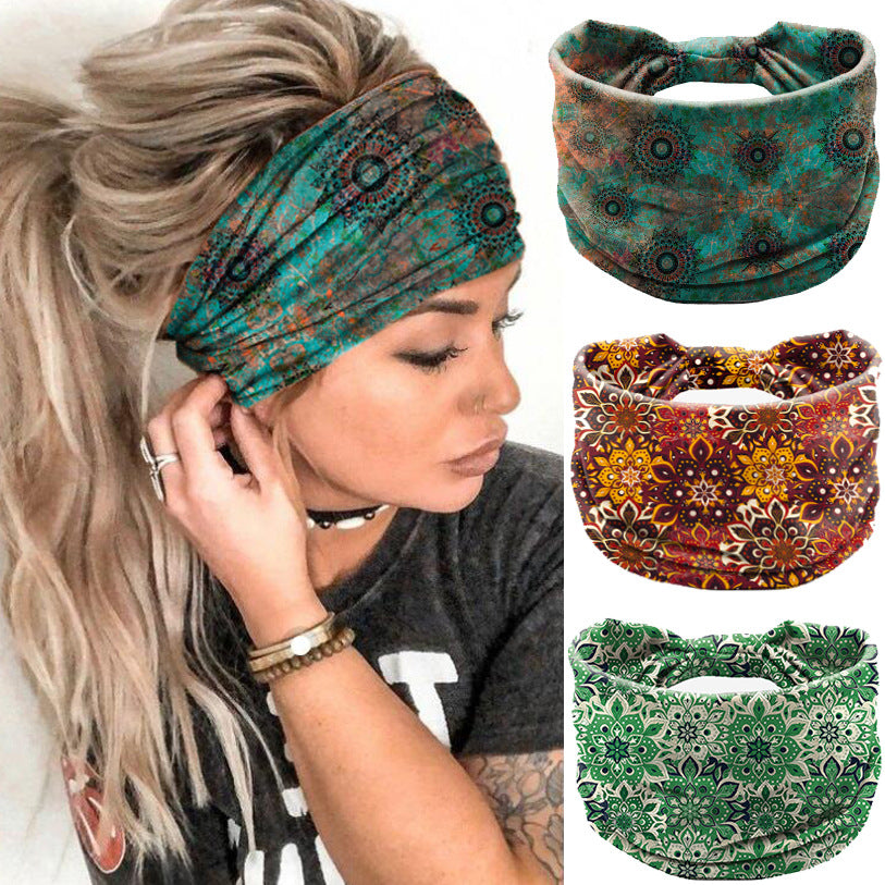 Women’s Wide Boho Head Band Hair Accessory in 16 Patterns - Wazzi's Wear