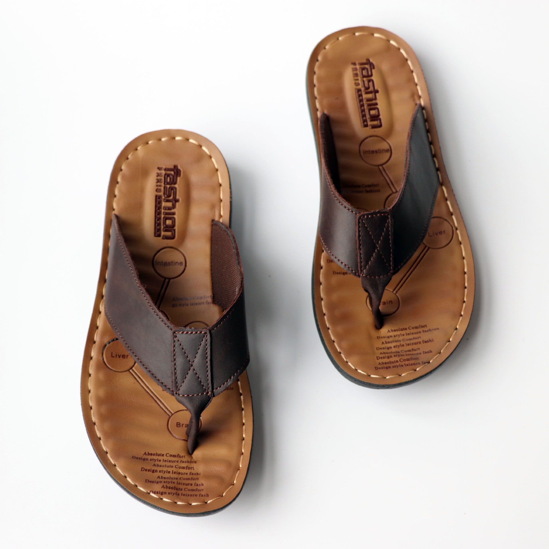 Men's Flip Flop Leather Sandals in 3 Colors